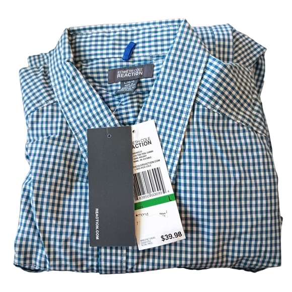 Size Large Kenneth Cole Reaction Mens Button Down Dress Shirt Long Sleeve - Picture 1 of 5